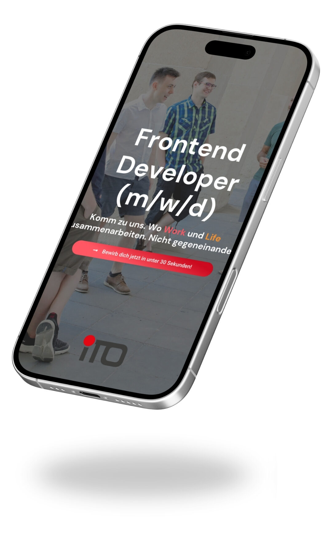 Bewerbungsformular auf dem Smartphone